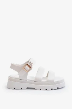 Damskie Boto Sandały Damskie Na Masywnej Podeszwie Białe Nicarda