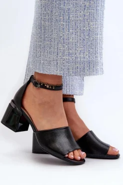 Online Buty damskie Vinceza Sandały Damskie Na Obcasie Z Eko Skóry Czarne Horissa