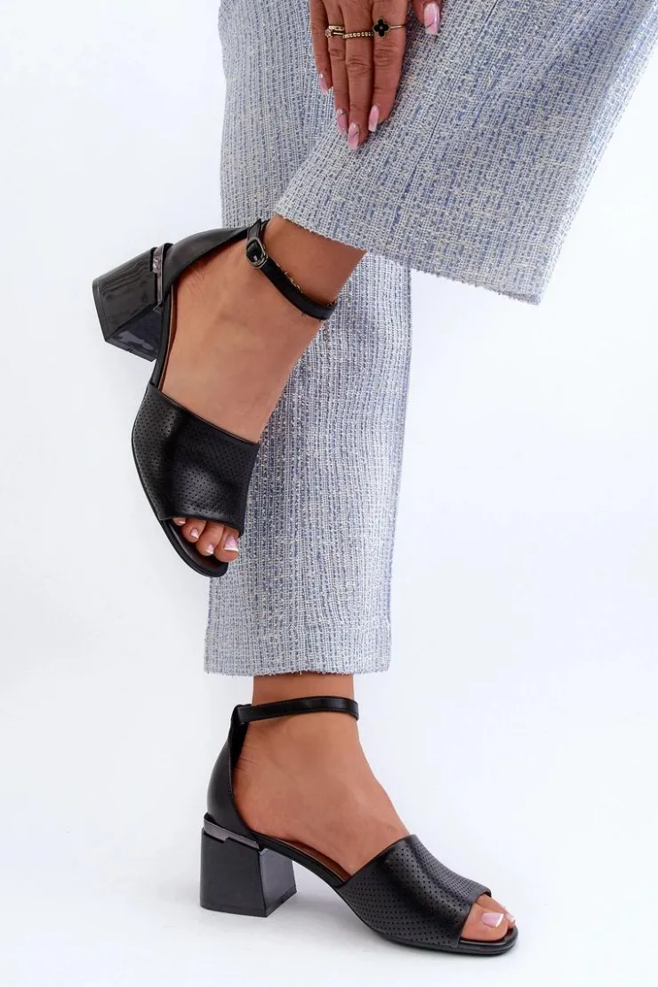 Online Buty damskie Vinceza Sandały Damskie Na Obcasie Z Eko Skóry Czarne Horissa