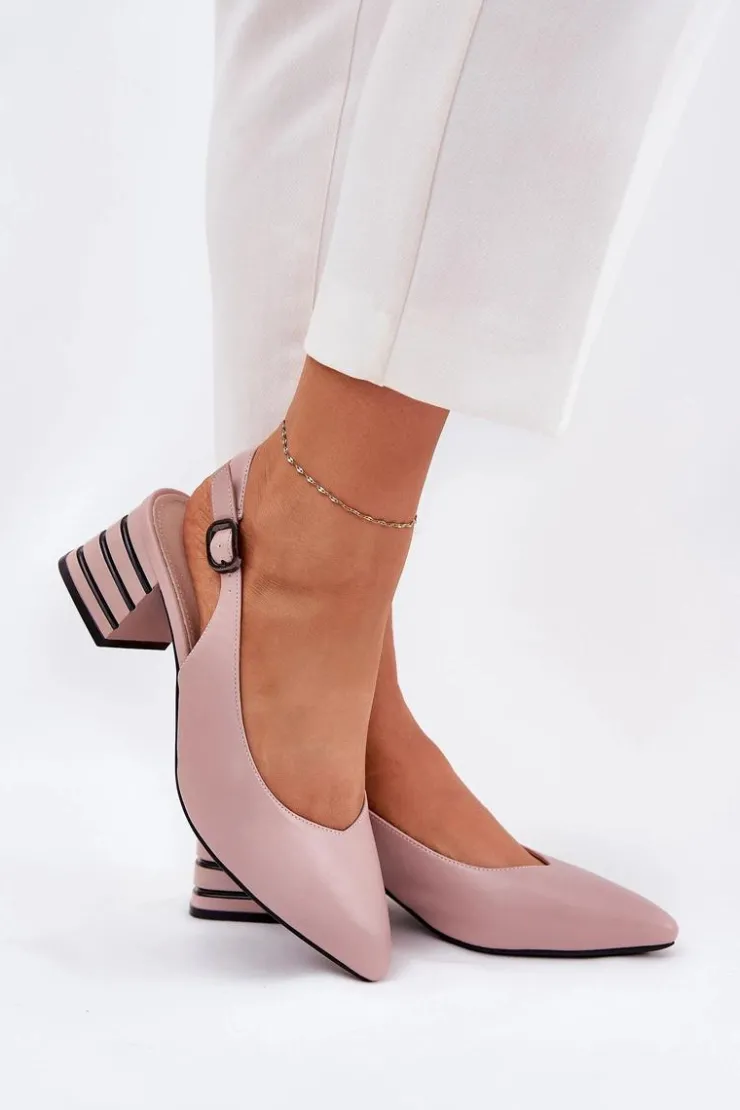 New Buty damskie Vinceza Sandały Damskie Na Obcasie Ze Szpiczastymi Noskami Vinceza 62217 Brudny Róż