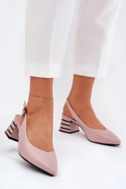 New Buty damskie Vinceza Sandały Damskie Na Obcasie Ze Szpiczastymi Noskami Vinceza 62217 Brudny Róż