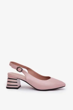 New Buty damskie Vinceza Sandały Damskie Na Obcasie Ze Szpiczastymi Noskami Vinceza 62217 Brudny Róż