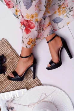 Damskie Boto Sandały Damskie Na Obcasie Platformie Czarne Ellania