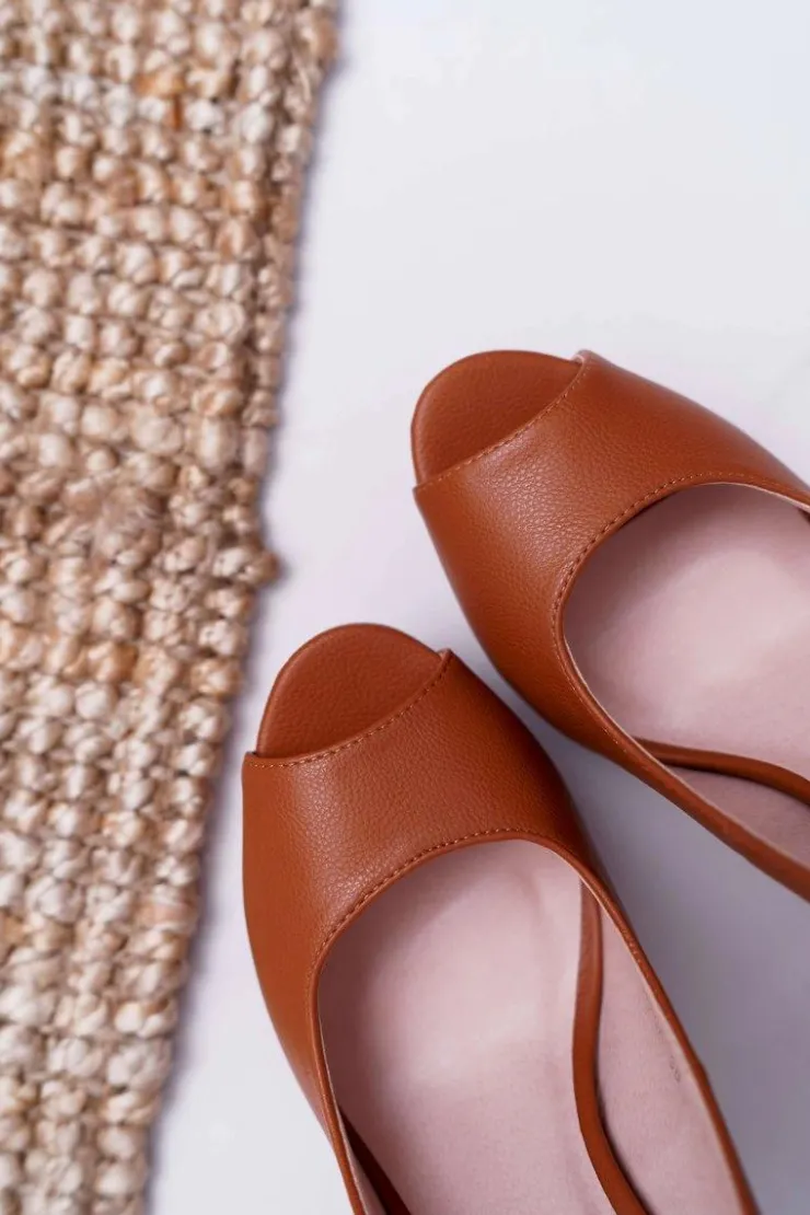 New Boto Sandały Damskie Na Obcasie Platformie Camel Lorajn