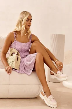 Damskie buty S.Barski Sandały Płaskie*Sandały Damskie Na Płaskim Obcasie Z Ozdobą Beżowe D&A MR38-656 Beżowy