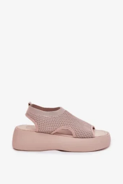 Damskie Boto Sandały Damskie Na Platformie Beżowe Kavira