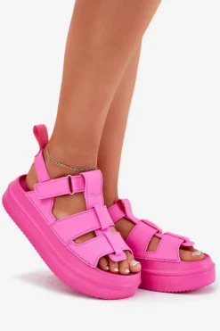 Damskie Boto Sandały Damskie Na Platformie Fuksja Nitavelia