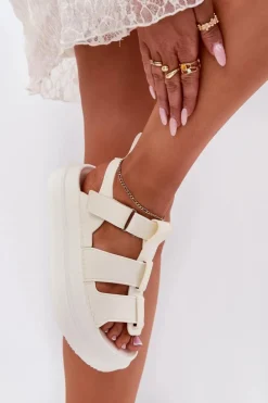 Damskie Boto Sandały Damskie Na Platformie Ecru Nitavelia