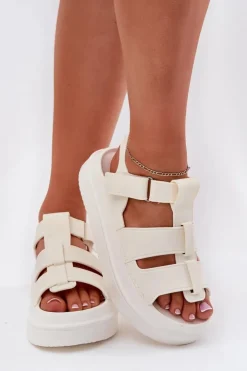 Damskie Boto Sandały Damskie Na Platformie Ecru Nitavelia