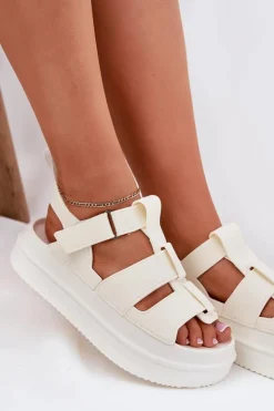 Damskie Boto Sandały Damskie Na Platformie Ecru Nitavelia