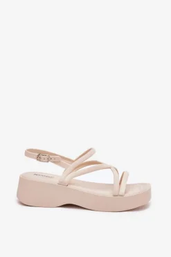 Damskie Boto Sandały Damskie Na Platformie Z Paskami Jasnobeżowe Civara