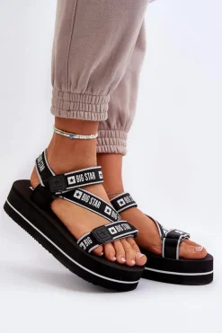 Damskie Big Star Shoes Sandały Damskie Na Platformie Big Star NN274A525 Czarne