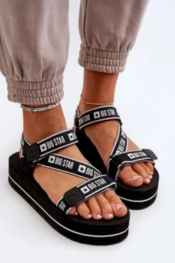 Damskie Big Star Shoes Sandały Damskie Na Platformie Big Star NN274A525 Czarne