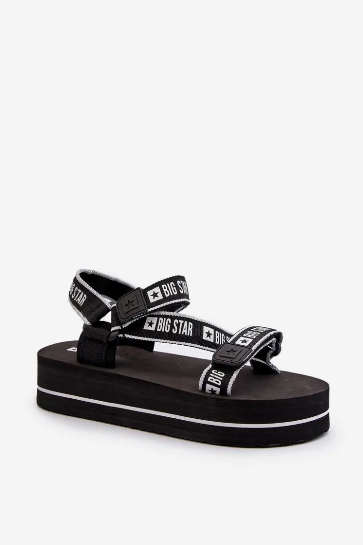 Damskie Big Star Shoes Sandały Damskie Na Platformie Big Star NN274A525 Czarne