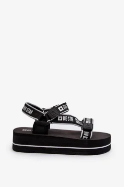 Damskie Big Star Shoes Sandały Damskie Na Platformie Big Star NN274A525 Czarne