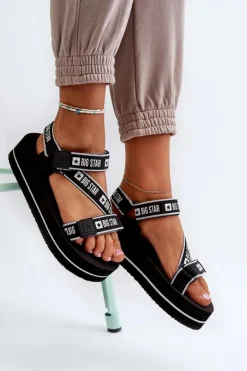 Damskie Big Star Shoes Sandały Damskie Na Platformie Big Star NN274A525 Czarne