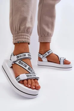 Hot Big Star Shoes Sandały Damskie Na Platformie Big Star NN274A526 Białe Biały