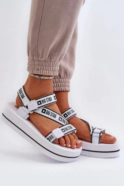 Hot Big Star Shoes Sandały Damskie Na Platformie Big Star NN274A526 Białe Biały