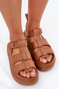 Damskie Boto Sandały Damskie Na Platformie Camel Nitavelia