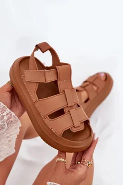 Damskie Boto Sandały Damskie Na Platformie Camel Nitavelia