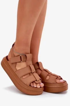 Damskie Boto Sandały Damskie Na Platformie Camel Nitavelia