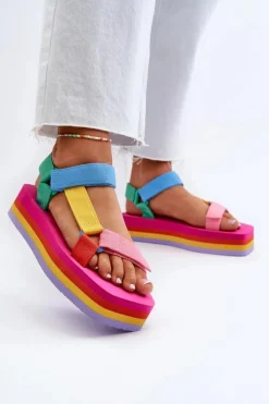 New Boto Sandały Damskie Na Platformie Multikolor Edireda