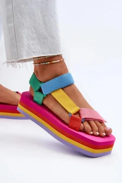 New Boto Sandały Damskie Na Platformie Multikolor Edireda