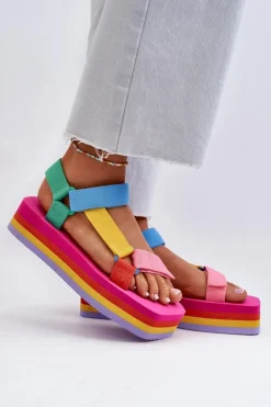 New Boto Sandały Damskie Na Platformie Multikolor Edireda