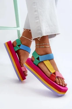 New Boto Sandały Damskie Na Platformie Multikolor Edireda