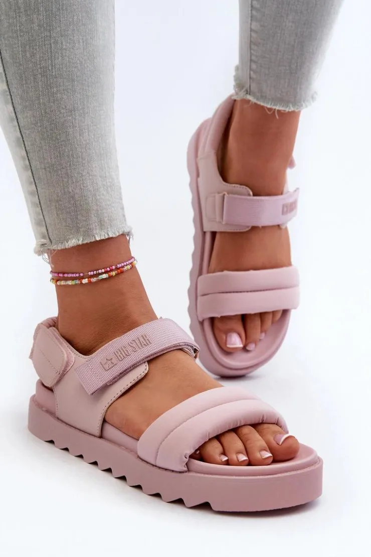 Damskie Big Star Shoes Sandały Damskie Na Platformie Big Star NN274753 Różowe