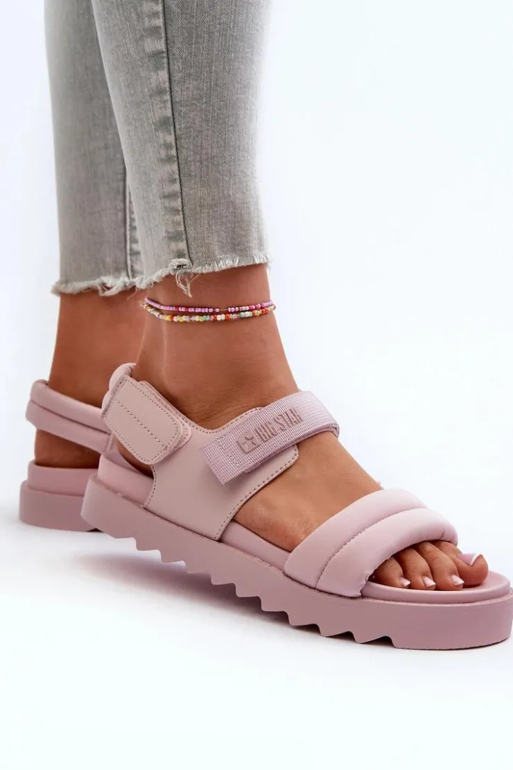 Damskie Big Star Shoes Sandały Damskie Na Platformie Big Star NN274753 Różowe