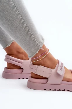 Damskie Big Star Shoes Sandały Damskie Na Platformie Big Star NN274753 Różowe