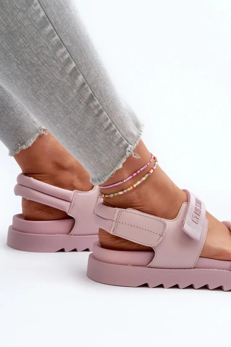 Damskie Big Star Shoes Sandały Damskie Na Platformie Big Star NN274753 Różowe