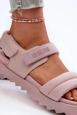 Damskie Big Star Shoes Sandały Damskie Na Platformie Big Star NN274753 Różowe