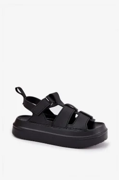 Sale Boto Sandały Damskie Na Platformie Czarne Nitavelia Czarny