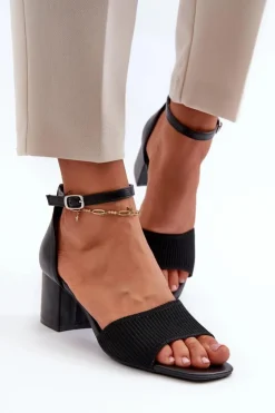 Evento Sandały Na Obcasie*Sandały Damskie Na Słupku Czarne Desvia