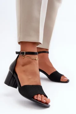 Evento Sandały Na Obcasie*Sandały Damskie Na Słupku Czarne Desvia