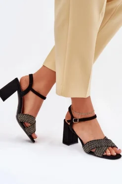 Boto Sandały Na Słupku|Sandały Na Obcasie*Sandały Damskie Na Słupku Czarne Almera