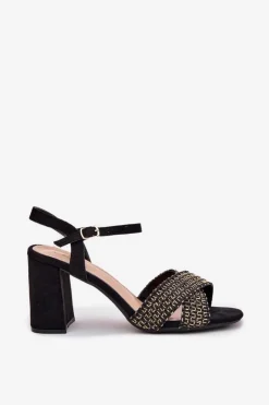 Boto Sandały Na Słupku|Sandały Na Obcasie*Sandały Damskie Na Słupku Czarne Almera