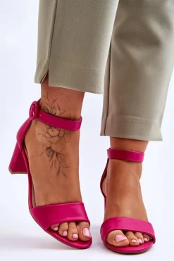Evento Sandały Na Słupku|Sandały Na Obcasie*Sandały Damskie Na Słupku Fuksja Lexi Różowy
