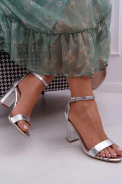 New Boto Sandały Damskie Na Słupku Klasyczne Srebrne Fiji