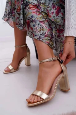 Discount Boto Sandały Damskie Na Słupku Klasyczne Złote Fiji