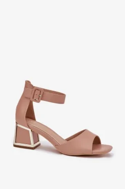 New Evento Sandały Damskie Na Słupku Nude Zennia