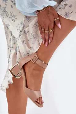 New Evento Sandały Damskie Na Słupku Nude Zennia