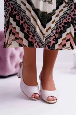 Clearance Buty Sergio Leone Sandały Damskie Na Słupku Sergio Leone SK765 Różowa Perła Vime