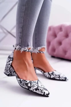 Sale Boto Sandały Damskie Na Słupku Skóra Węża Kehira