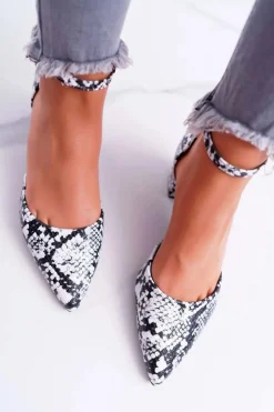 Sale Boto Sandały Damskie Na Słupku Skóra Węża Kehira