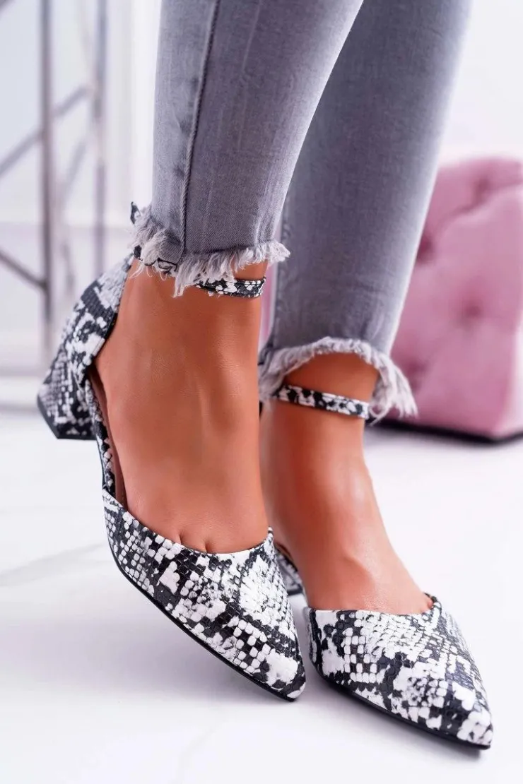 Sale Boto Sandały Damskie Na Słupku Skóra Węża Kehira