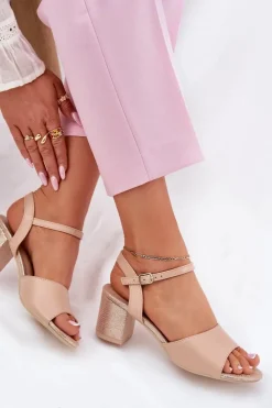 Buty damskie Vinceza Sandały Na Słupku|Sandały Na Obcasie*Sandały Damskie Na Słupku Vinceza 20275 Beżowe Beżowy