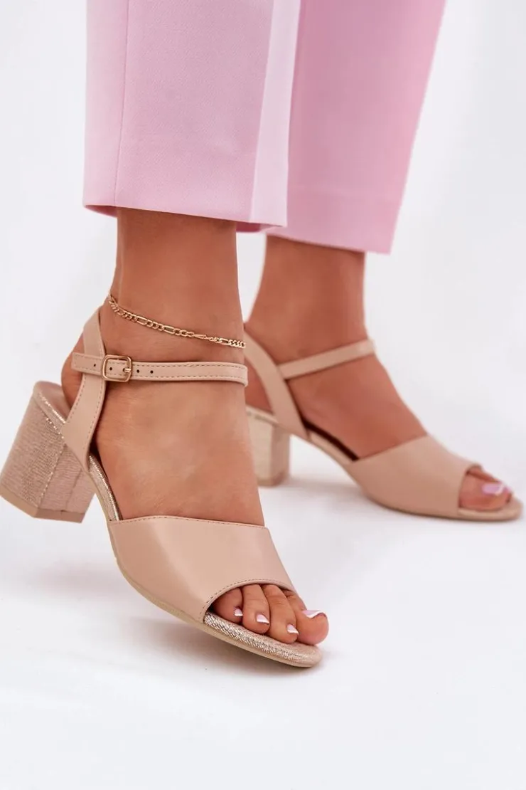 Buty damskie Vinceza Sandały Na Słupku|Sandały Na Obcasie*Sandały Damskie Na Słupku Vinceza 20275 Beżowe Beżowy